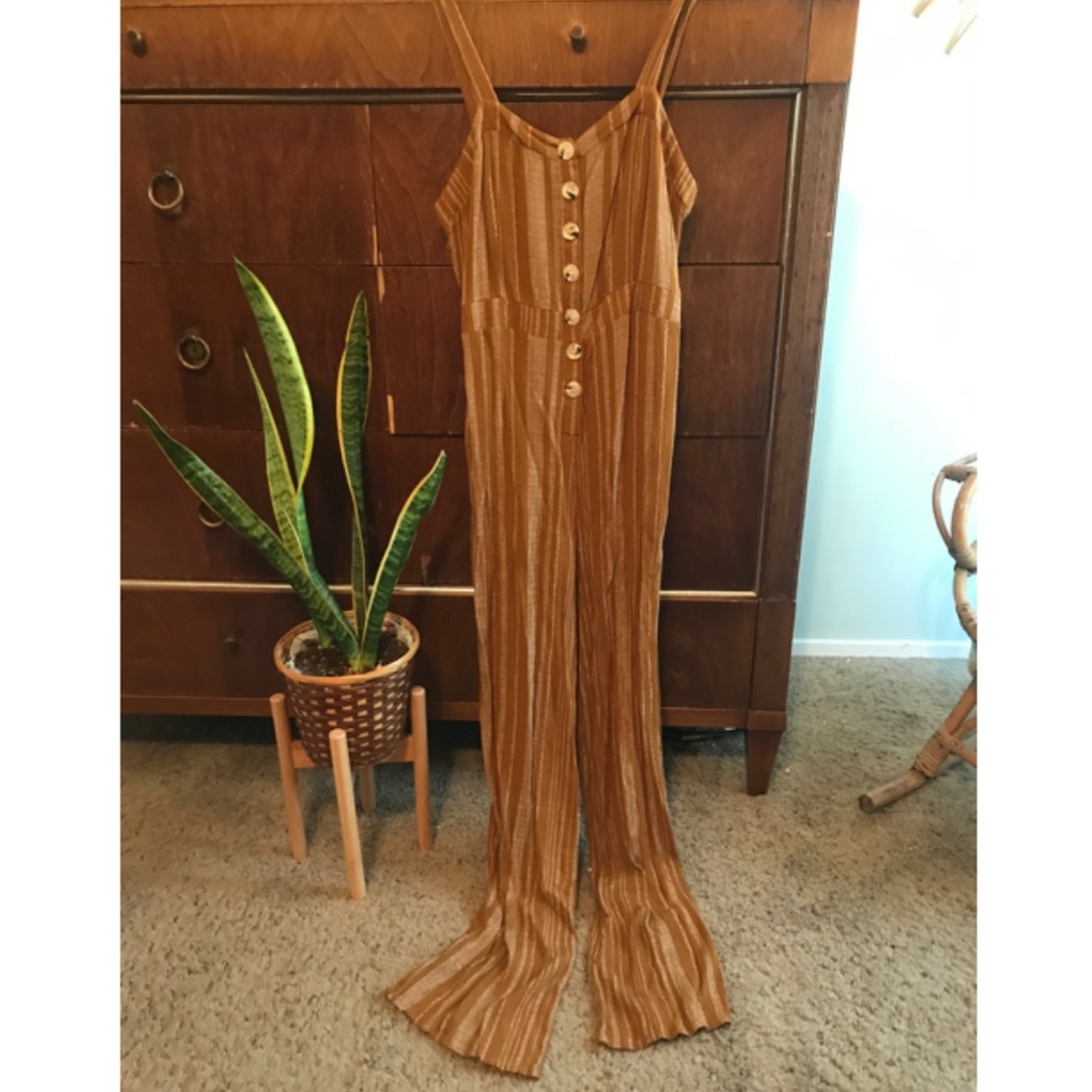 Mustard yellow striped romper